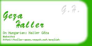 geza haller business card