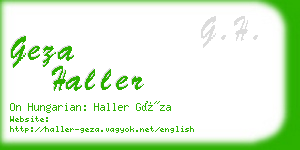 geza haller business card